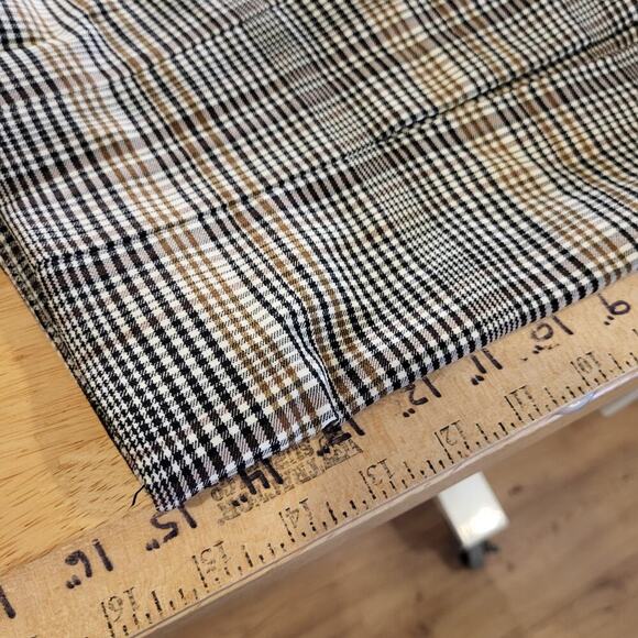 Shinestar Plaid Pleated Black & Brown Mini Skirt Large 20" Waist Elastic - Picture 4 of 5